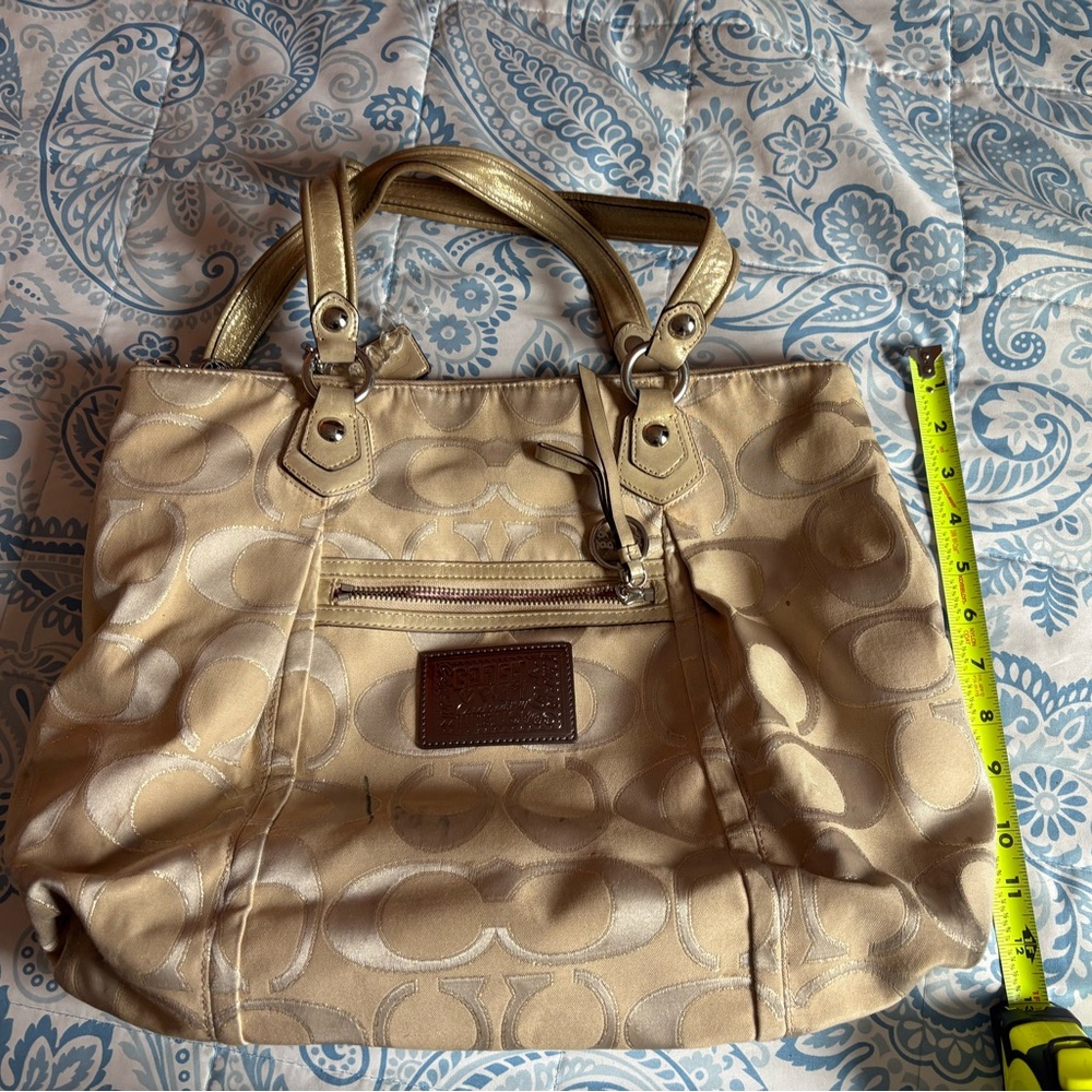 Coach Gold Shoulder Bag with Glamorous Metallic Sheen